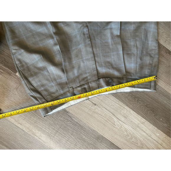 Lanificio Comero Gray Blue Plaid Italian Wool Linea Naturale Pants, Men's Sz 38 - Picture 8 of 14